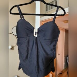 Black Strapless Dress with Silver Accent